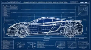 Race Car Mid Engine GT3 Diagram Top Side