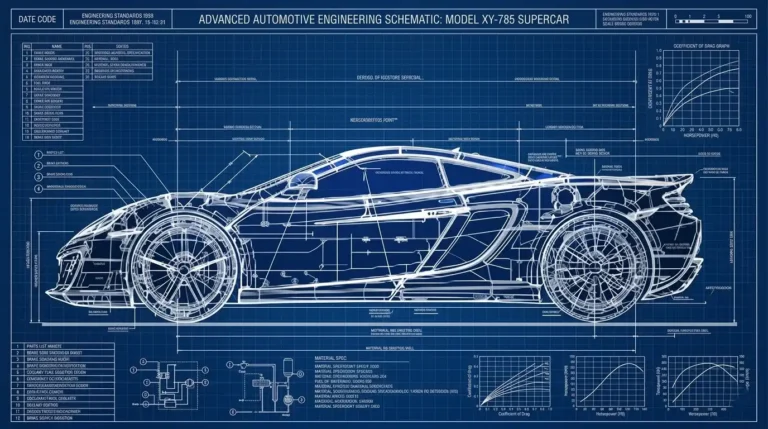 Race Car Mid Engine GT3 Diagram Top Side