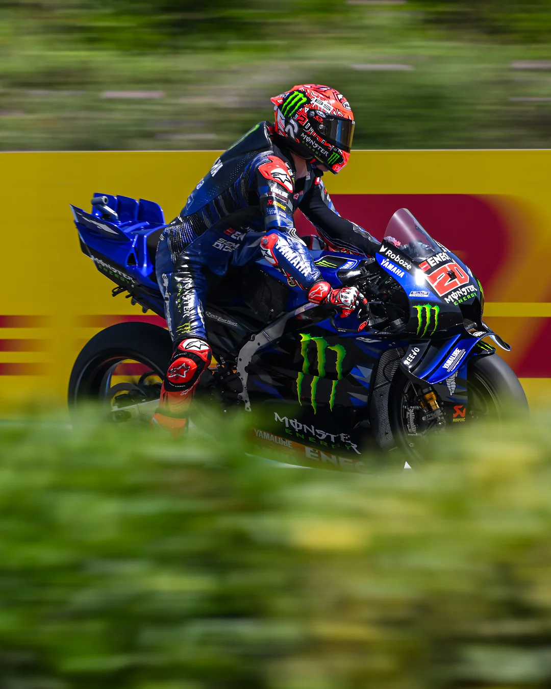 MotoGP motorcycle at speed on a circuit โ representing Quartararo's 2026 struggles with Yamaha