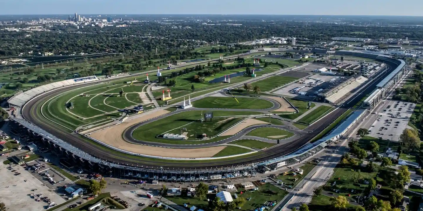 Open-wheel IndyCar racing at Indianapolis Motor Speedway β oval racing action during the 2026 Indianapolis 500