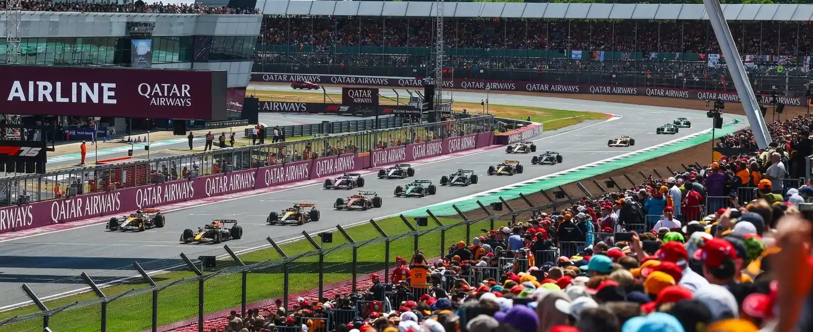 Formula 1 car cornering at high speed on a Grand Prix circuit — British Grand Prix 2026 Silverstone strategy analysis