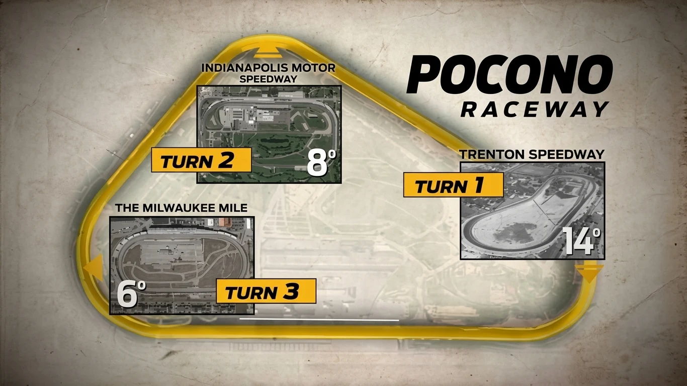 NASCAR Cup Series cars racing side by side on a banked oval track during a 2026 points race