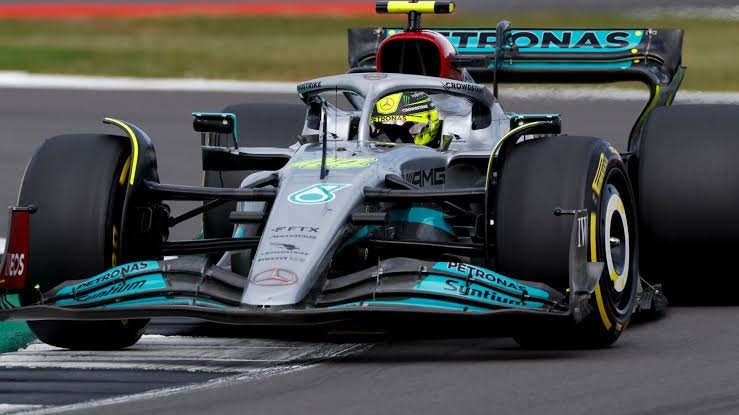 Mercedes Formula 1 team car at full speed on circuit 2026 season