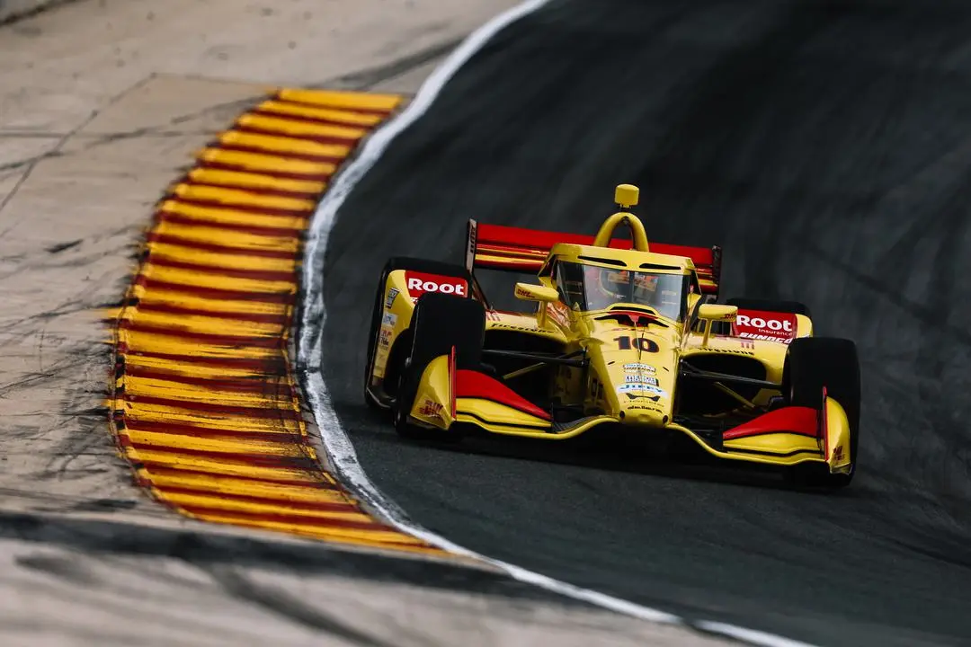 IndyCar racing at San Diego Street Race 2026 โ race winner crosses finish line on San Diego harbor street circuit