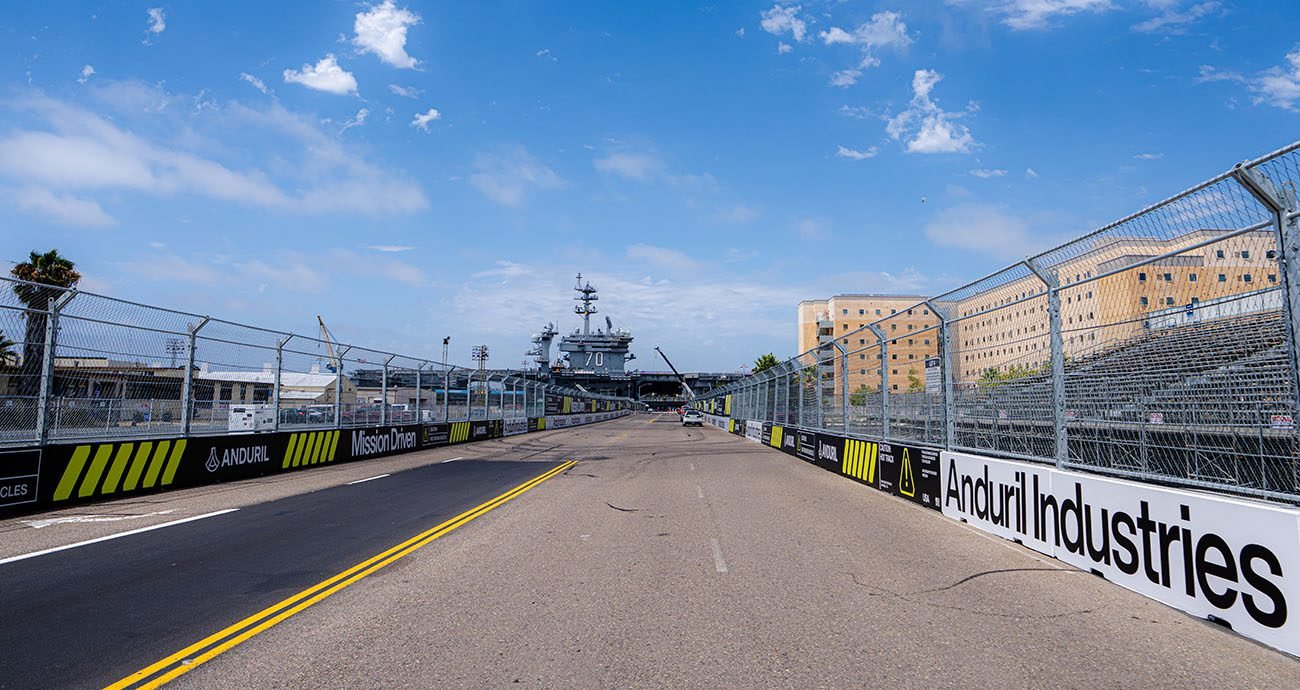 Street circuit racing with concrete barriers and close-quarters action — the Naval Base Coronado San Diego Street Race 2026 circuit characteristics for NASCAR Cup Series