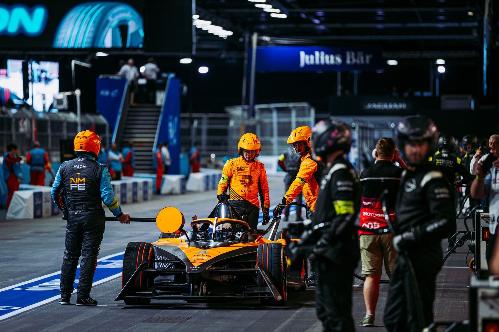 Formula E Gen3 Evo cars in pit lane — Season 12 teams and driver lineups for the 2026 championship
