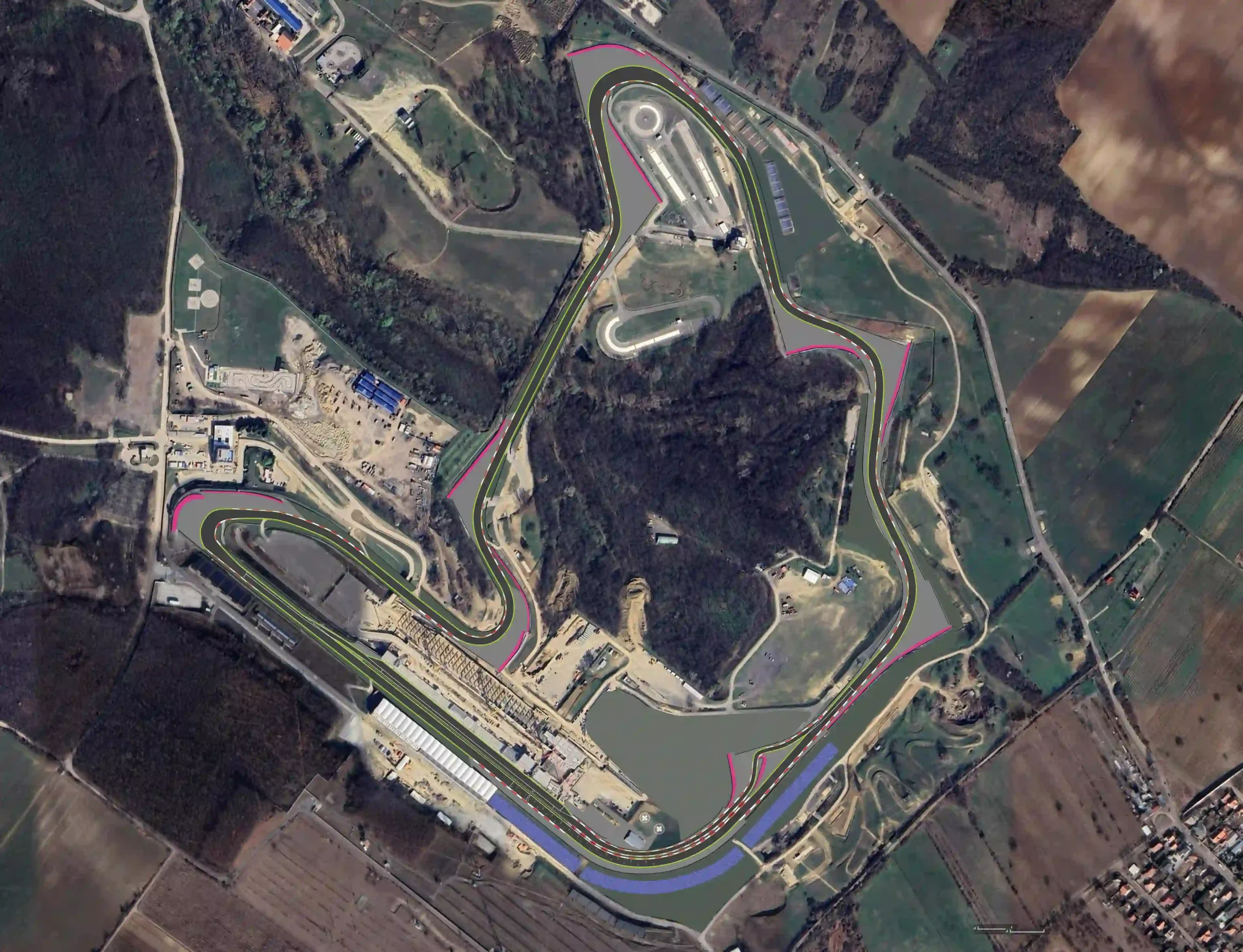 Formula 1 car cornering through a technical chicane — high downforce setup required at the Hungaroring 2026