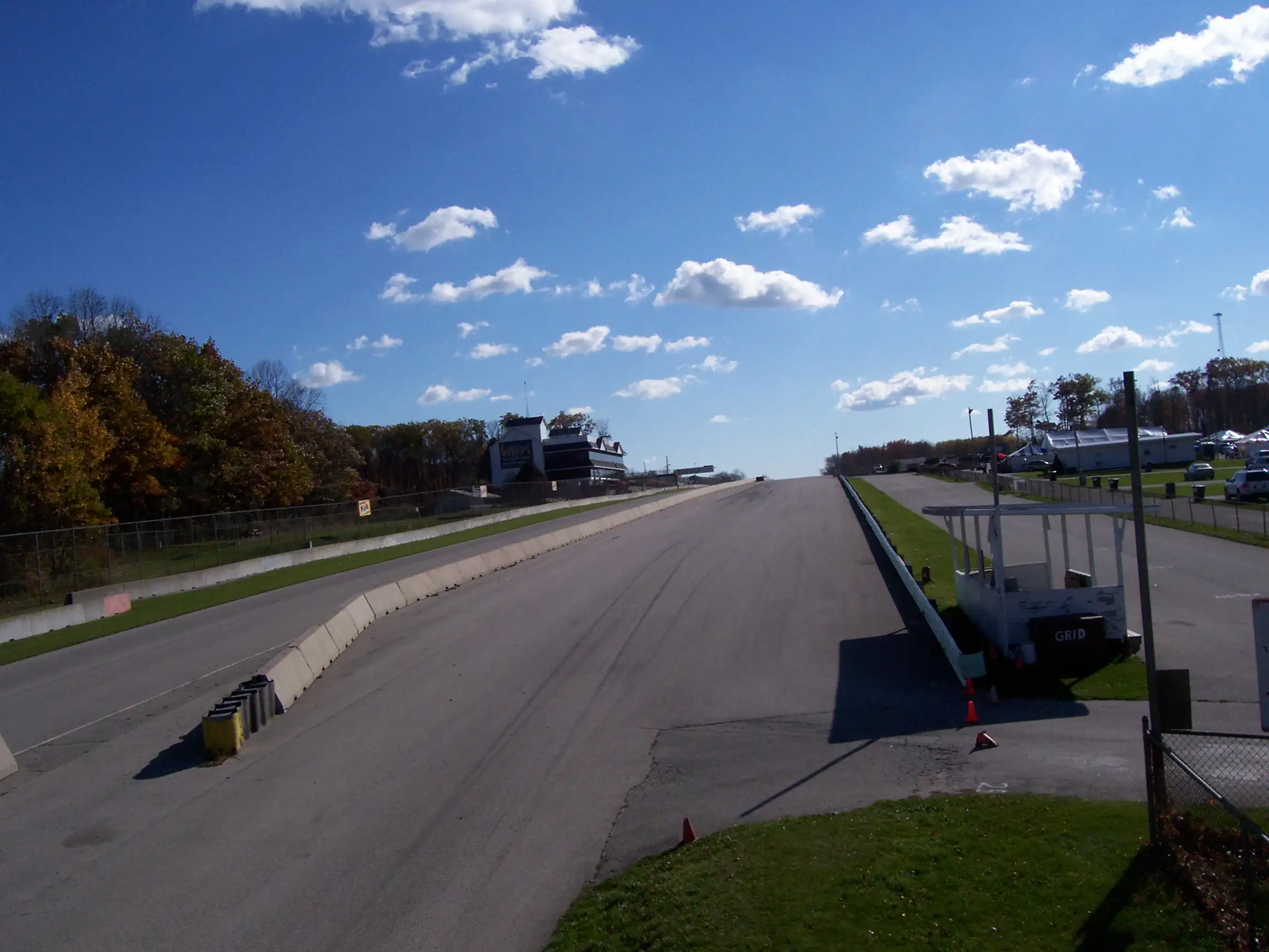 Road America front straight and pit lane viewed from the bridge