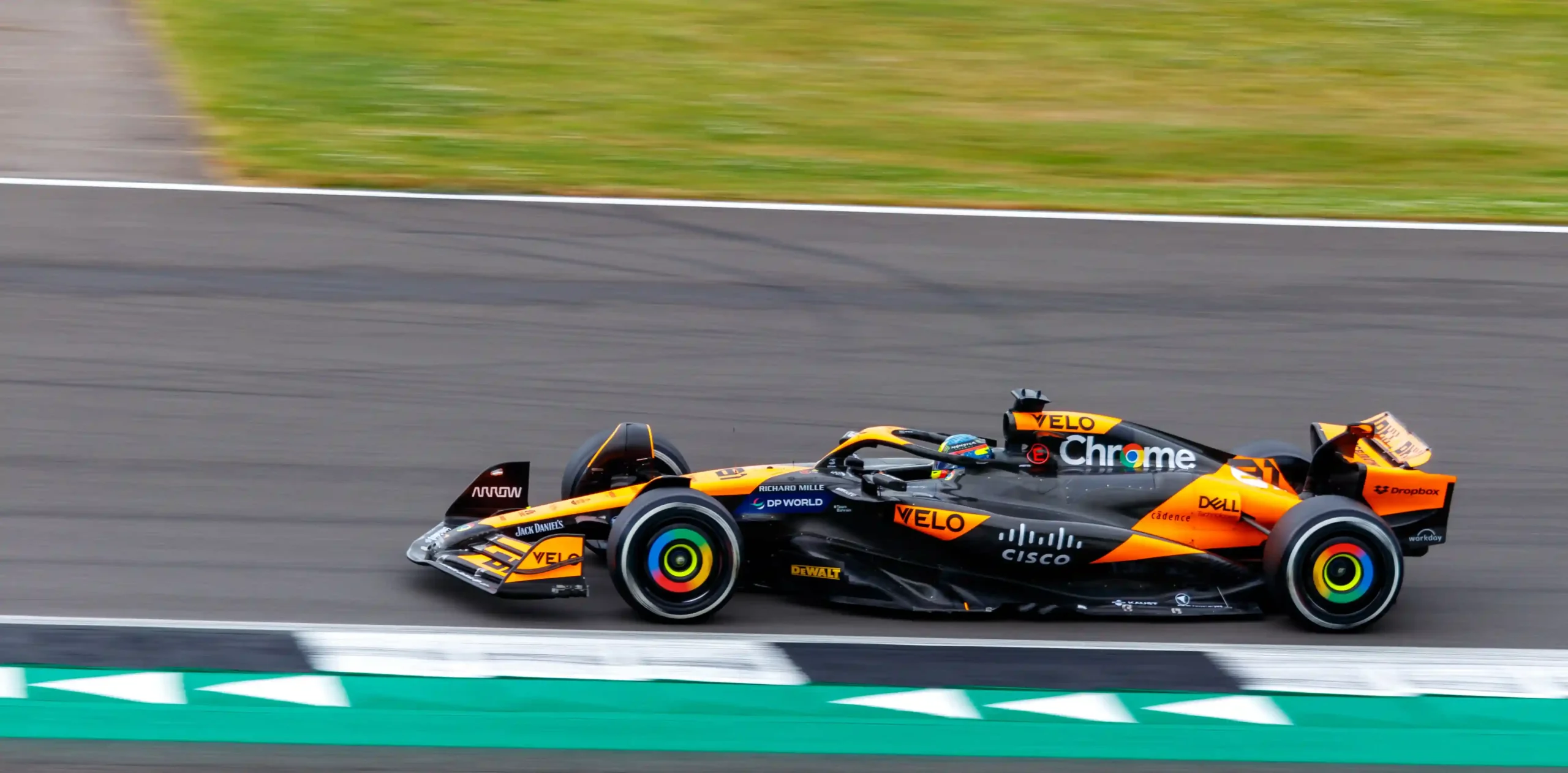 Oscar Piastri driving the McLaren Formula 1 car at Silverstone during the 2024 British Grand Prix