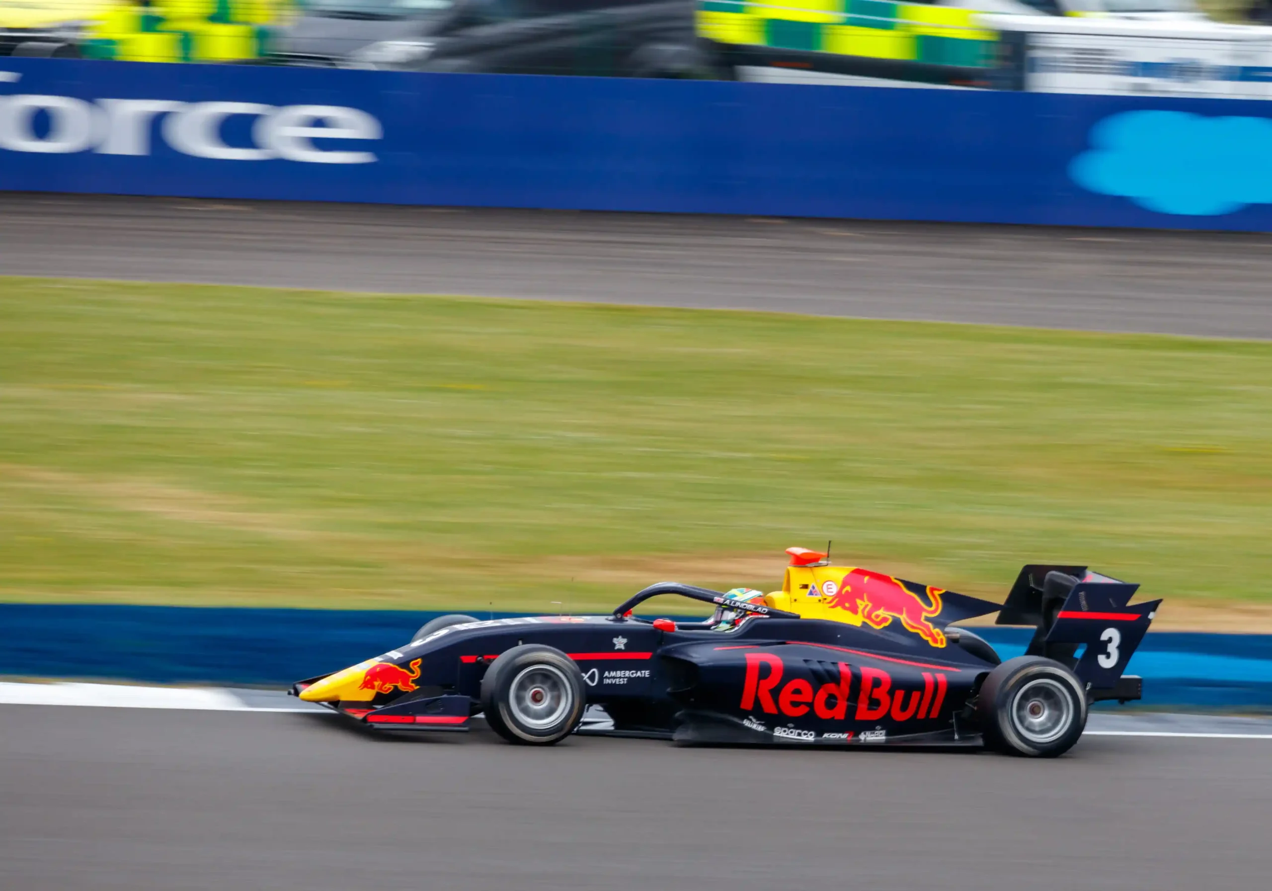 Arvid Lindblad driving a Prema Racing FIA Formula 3 car at Silverstone in 2024