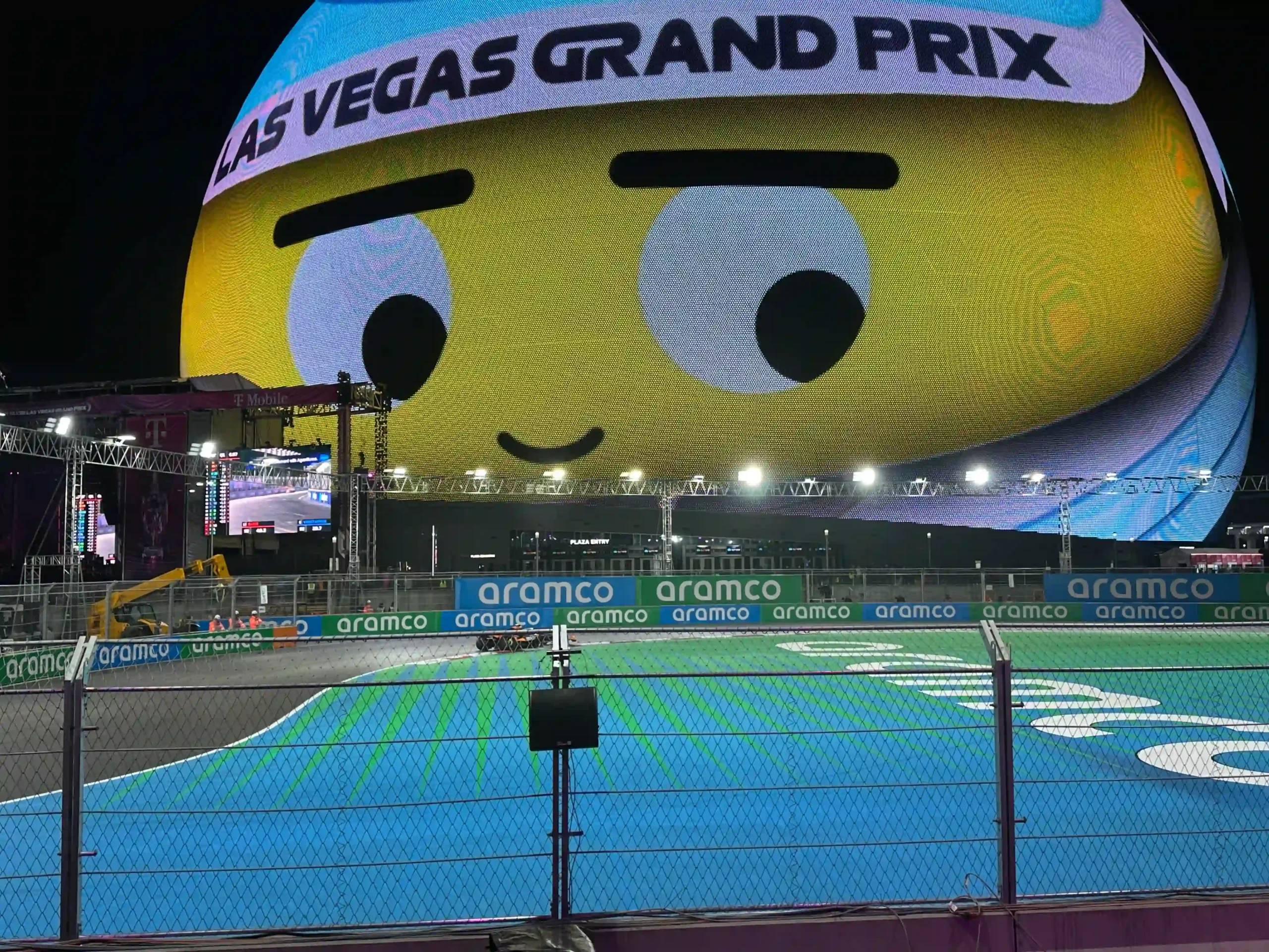 The Sphere and Las Vegas Street Circuit during the 2024 Las Vegas Grand Prix