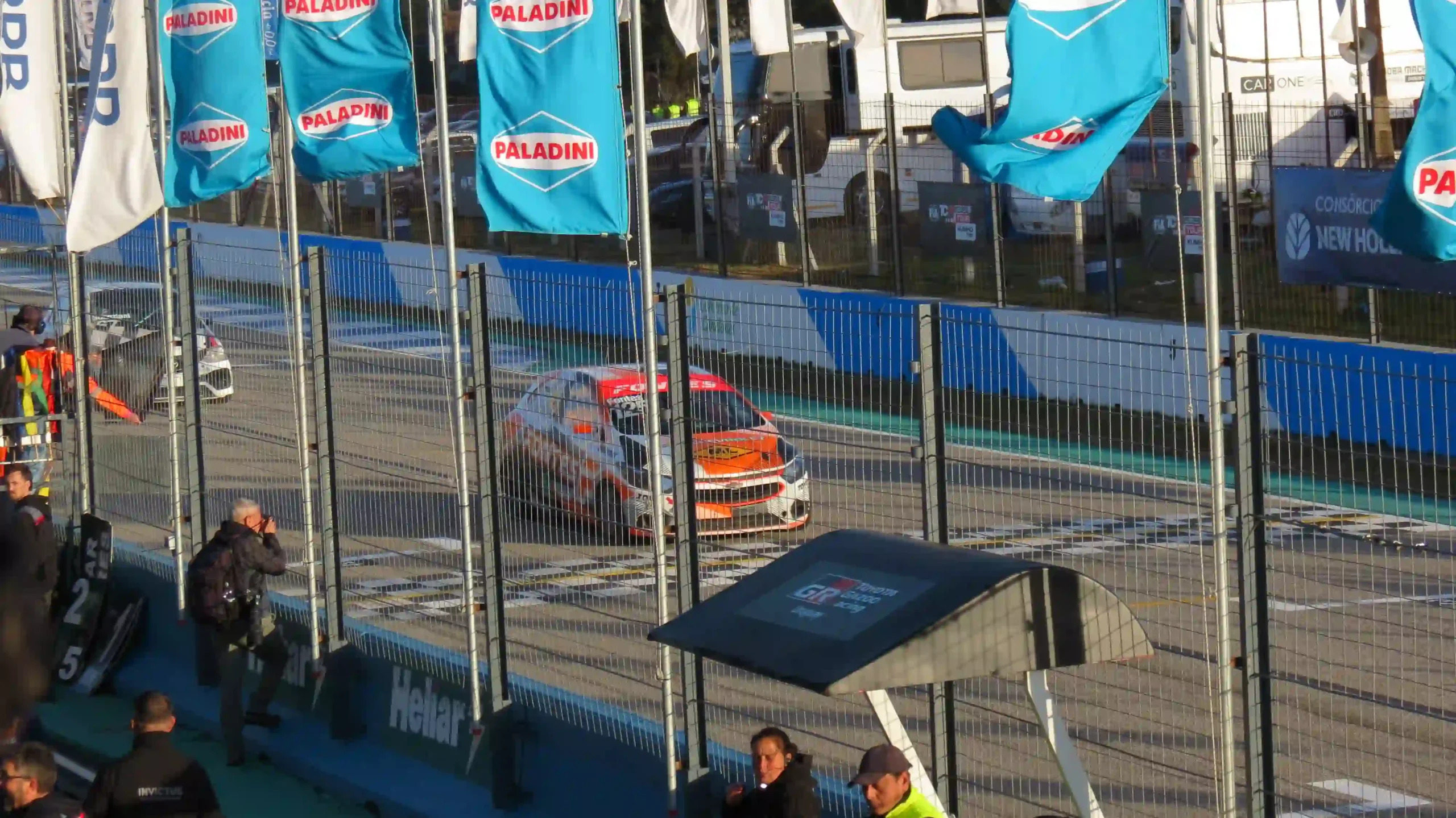 A black flag displayed during a touring car event at El Pinar in 2024