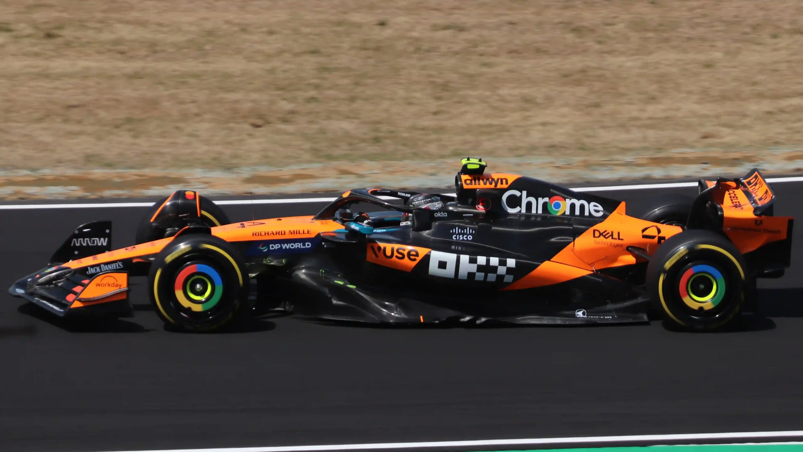 Lando Norris driving the McLaren MCL39 during practice at the 2025 Japanese Grand Prix