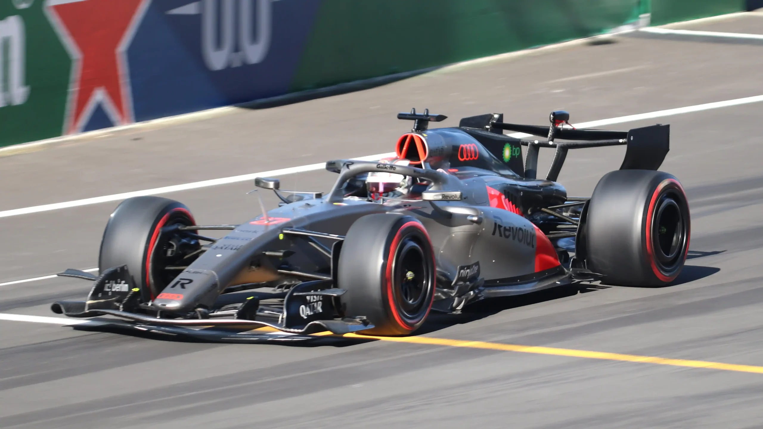 Audi R26 Formula 1 car during 2026 Chinese Grand Prix qualifying