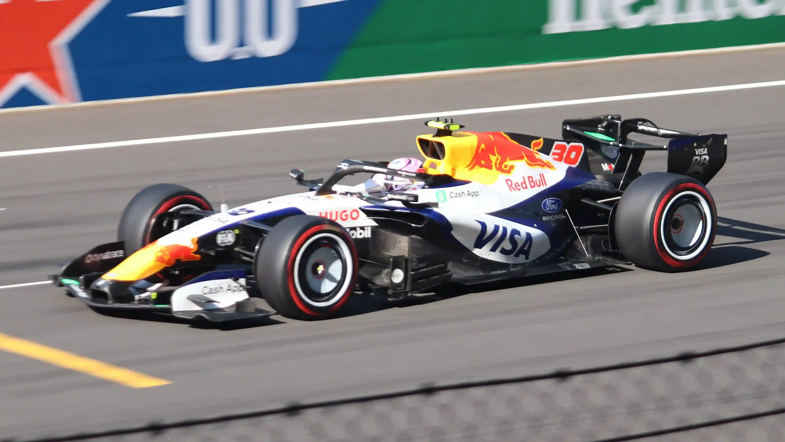 A 2026 Racing Bulls Formula 1 car during Chinese Grand Prix qualifying