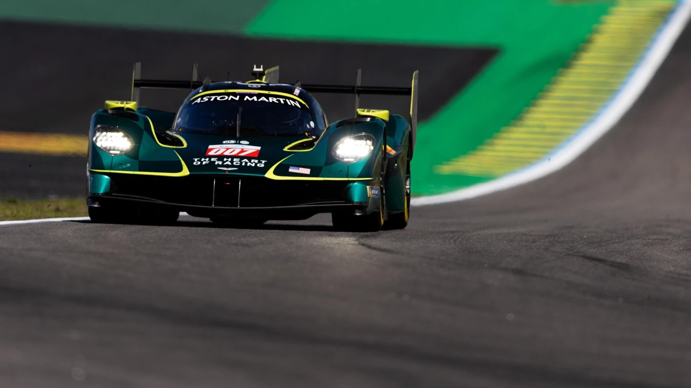 #007 Aston Martin Valkyrie Hypercar on track at Interlagos during 2026 Rolex 6 Hours of São Paulo practice