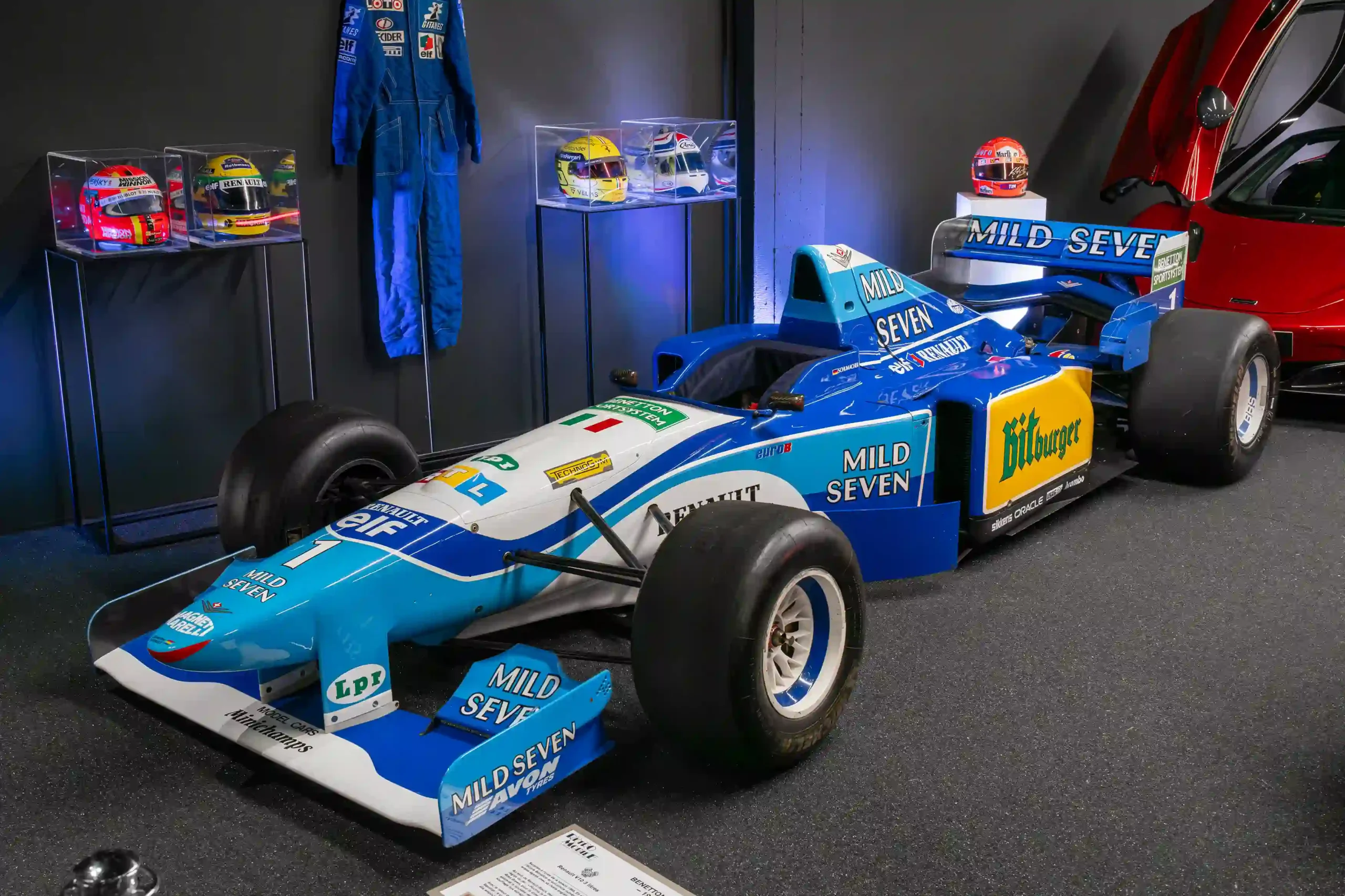 Benetton B195 Formula 1 car in its 1995 Mild Seven sponsor livery