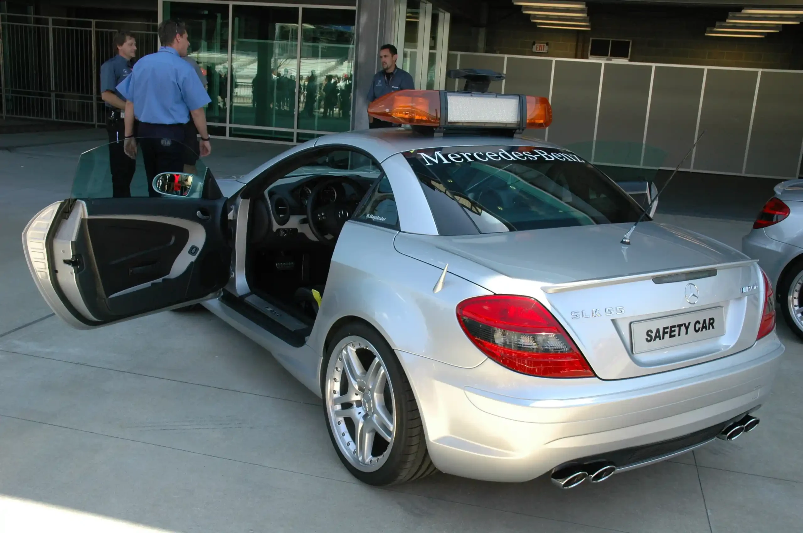 Mercedes Formula 1 Safety Car waiting in the Indianapolis pit lane