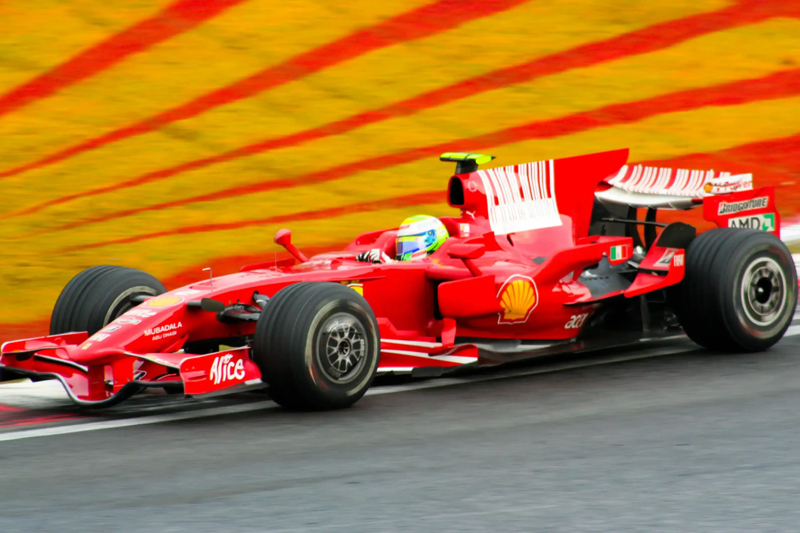 Felipe Massa driving the Ferrari F2008 during the 2008 Brazilian Grand Prix at Interlagos