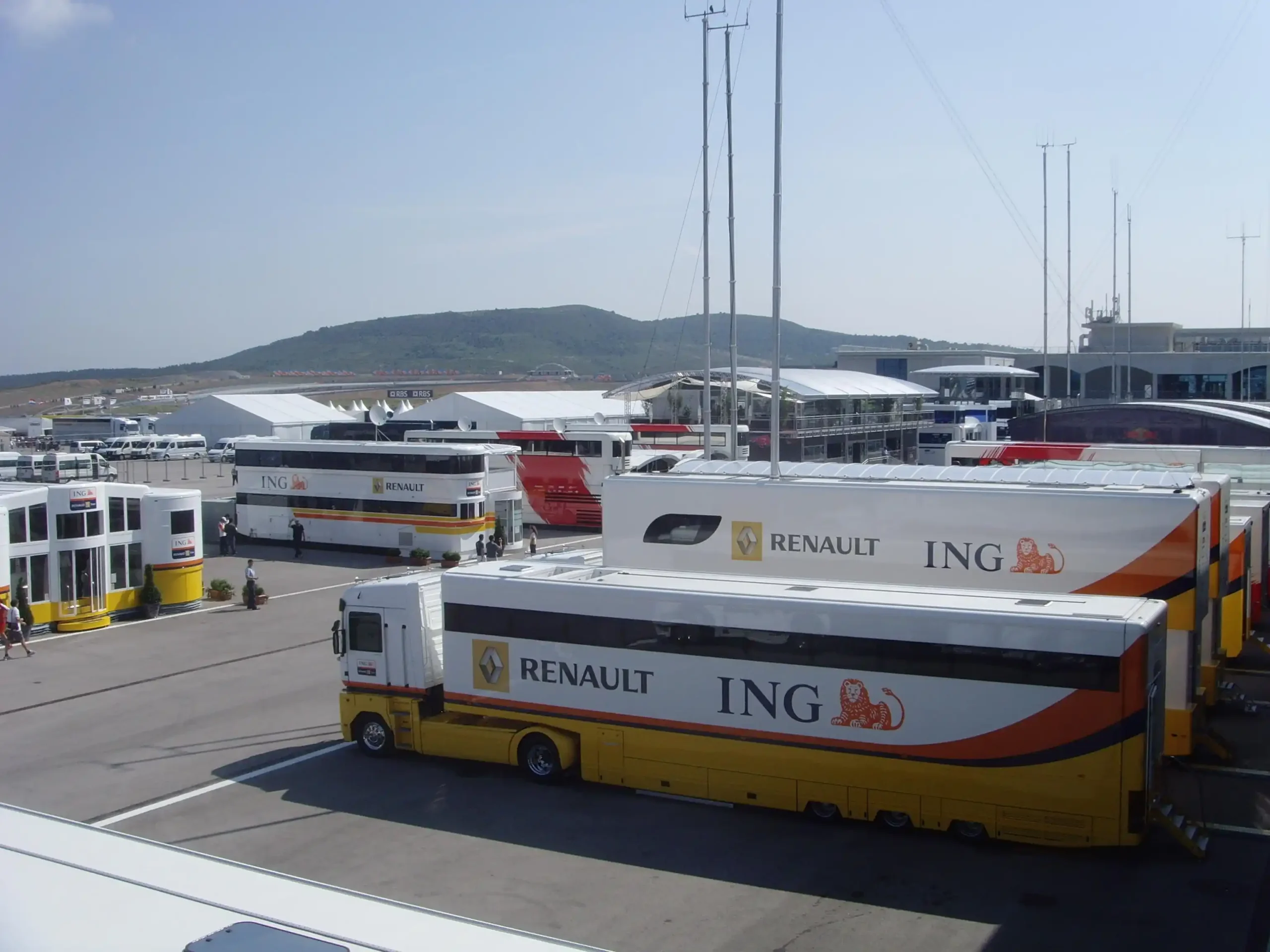 Renault Formula 1 team transporter in the Istanbul Park paddock during the 2009 Turkish Grand Prix