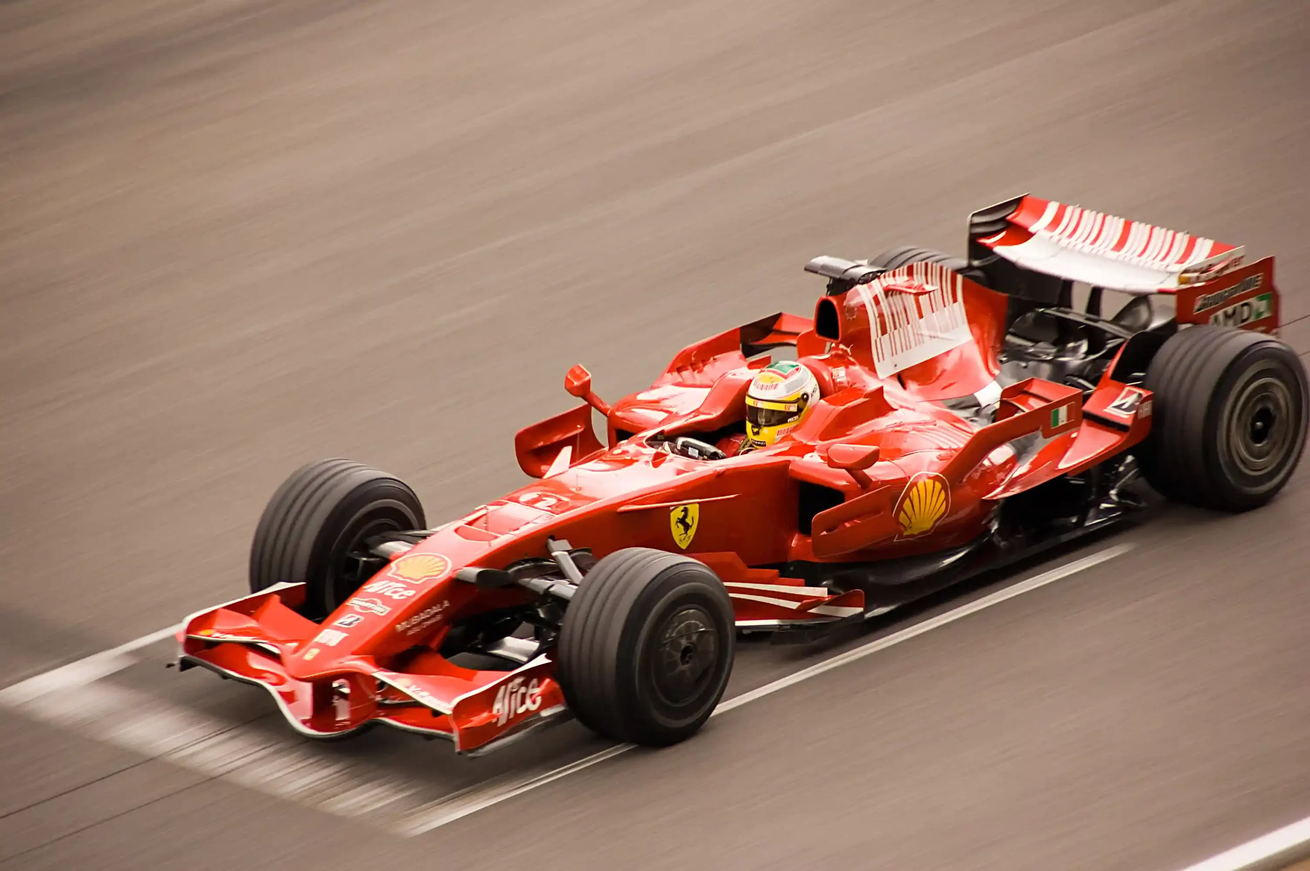 Luca Badoer testing the Ferrari F2008 at Circuit de Barcelona-Catalunya in 2008