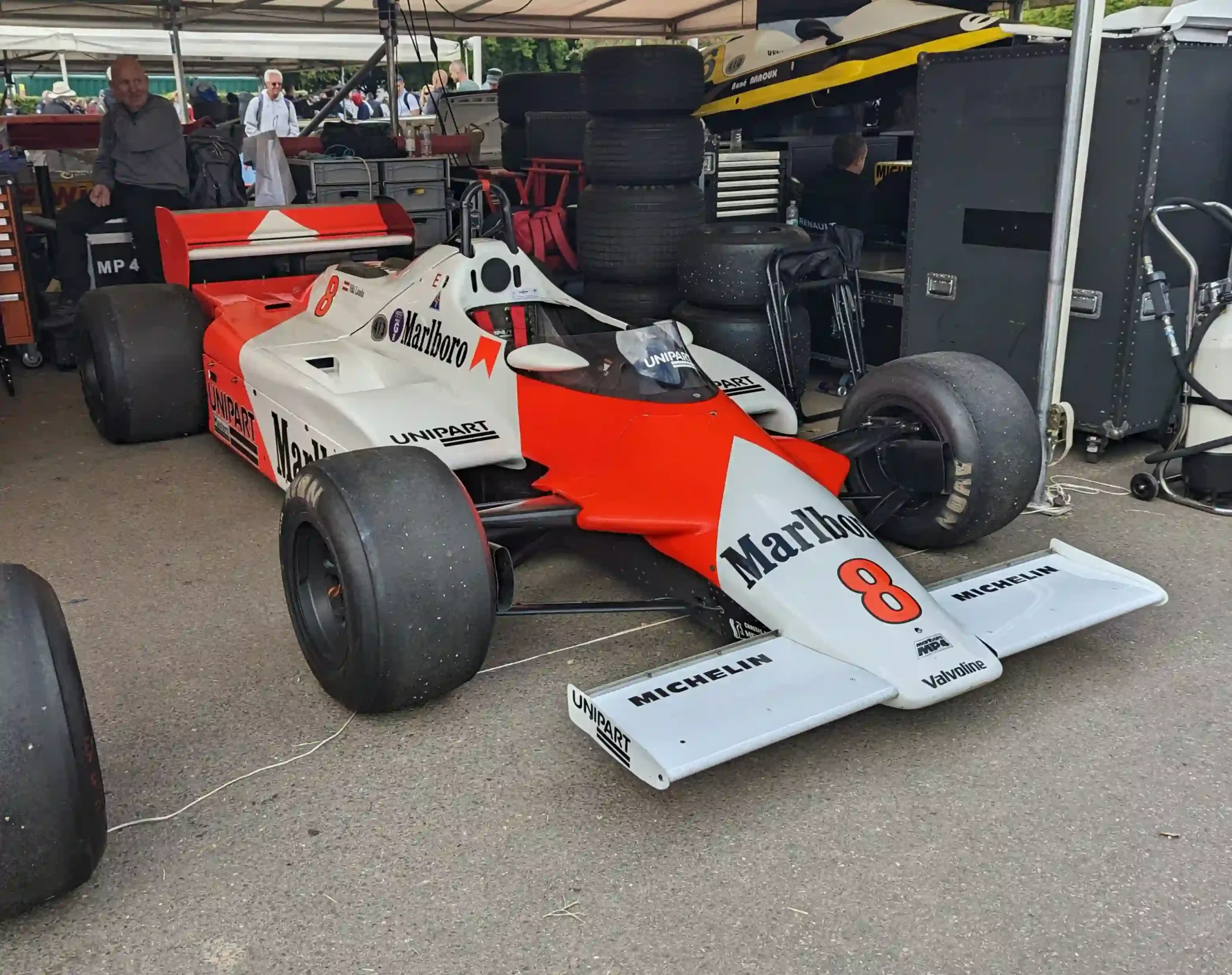 McLaren MP4 1 Formula 1 car with the pioneering carbon-fiber composite monocoque