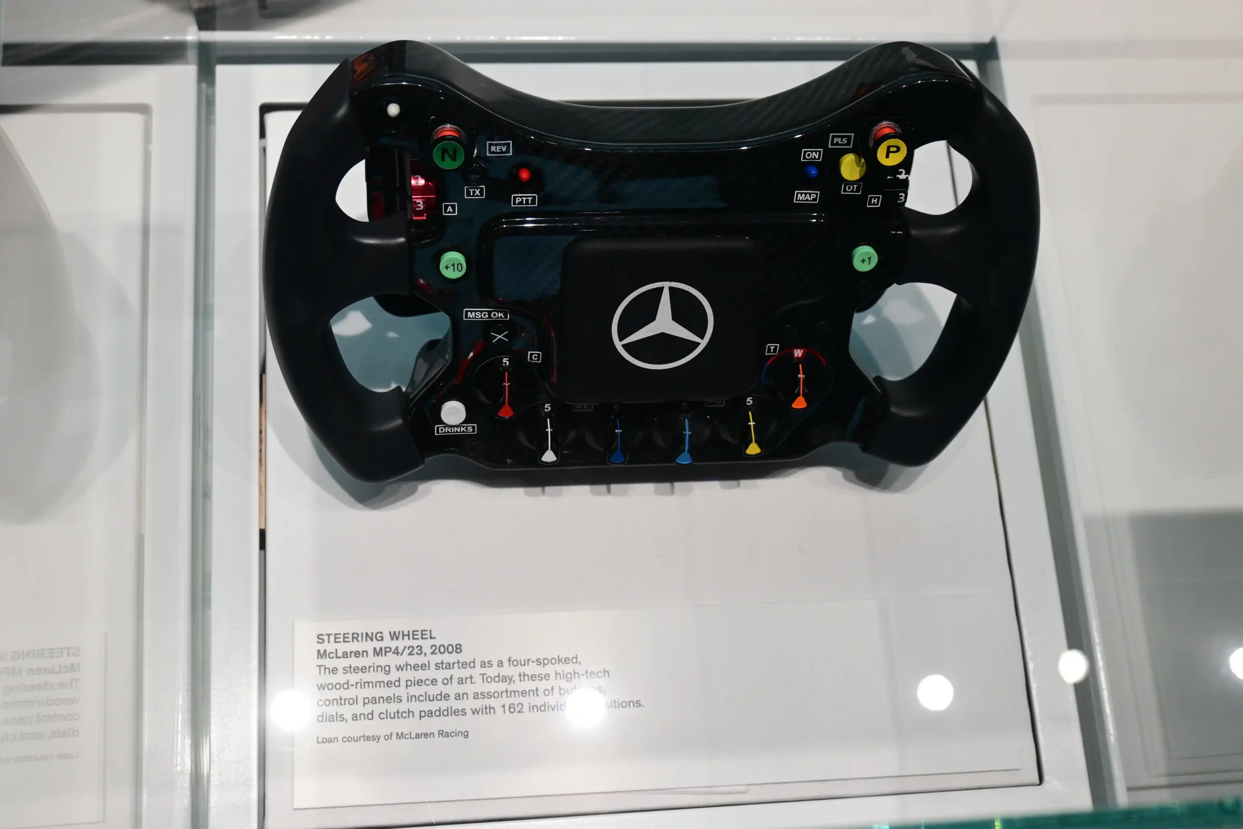 Steering wheel from the 2008 McLaren MP4-23 Formula 1 car