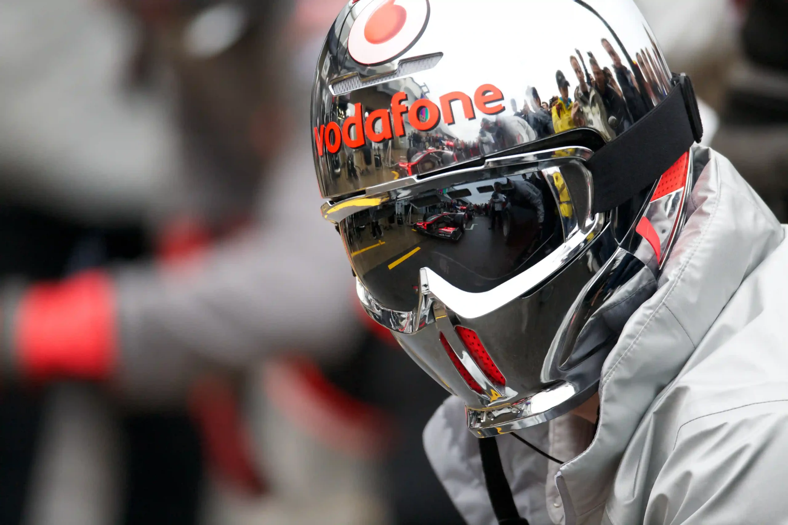 McLaren Formula 1 mechanic during public pit stop practice at the 2010 Canadian Grand Prix