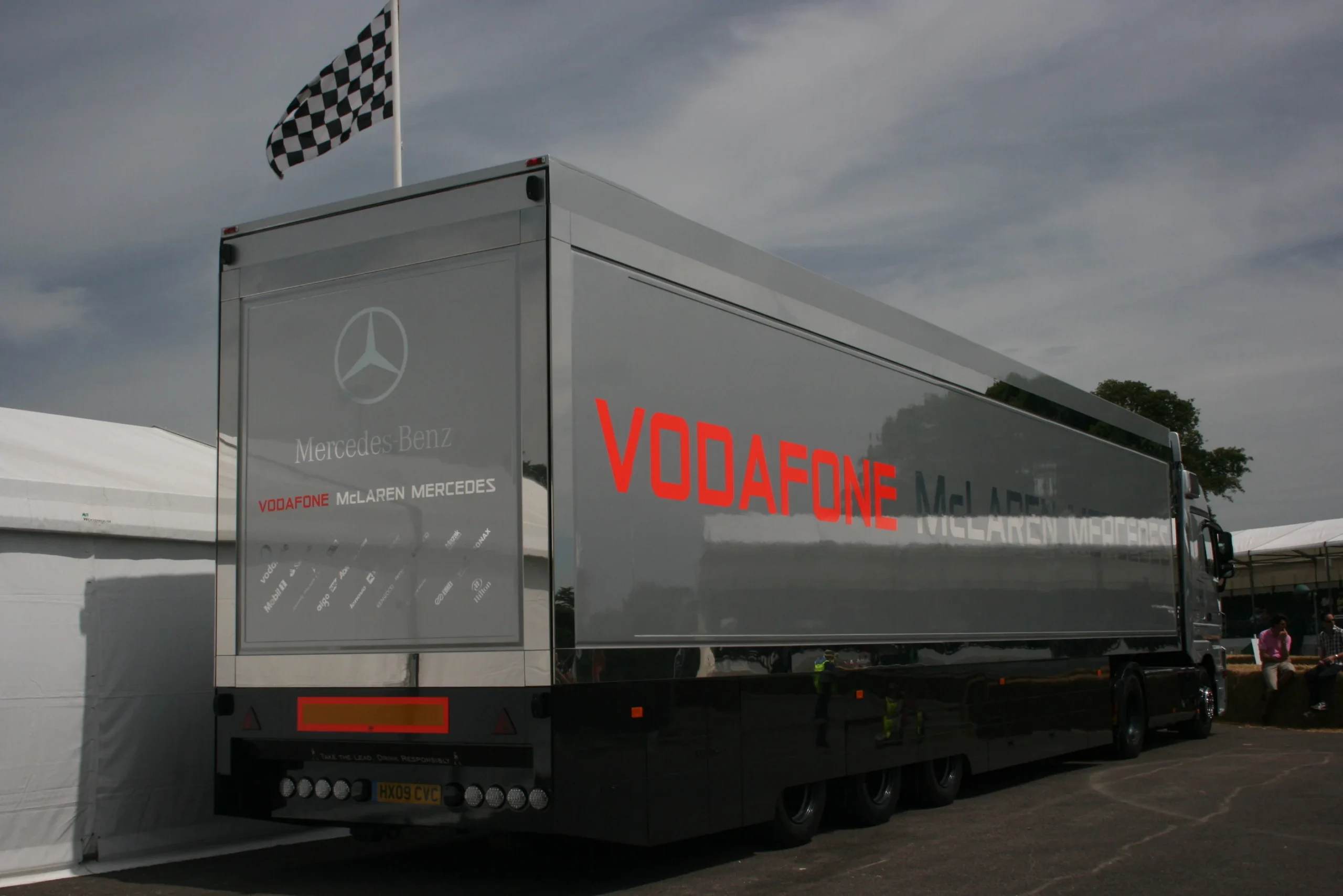 McLaren Formula 1 team transporter truck at the Goodwood Festival of Speed