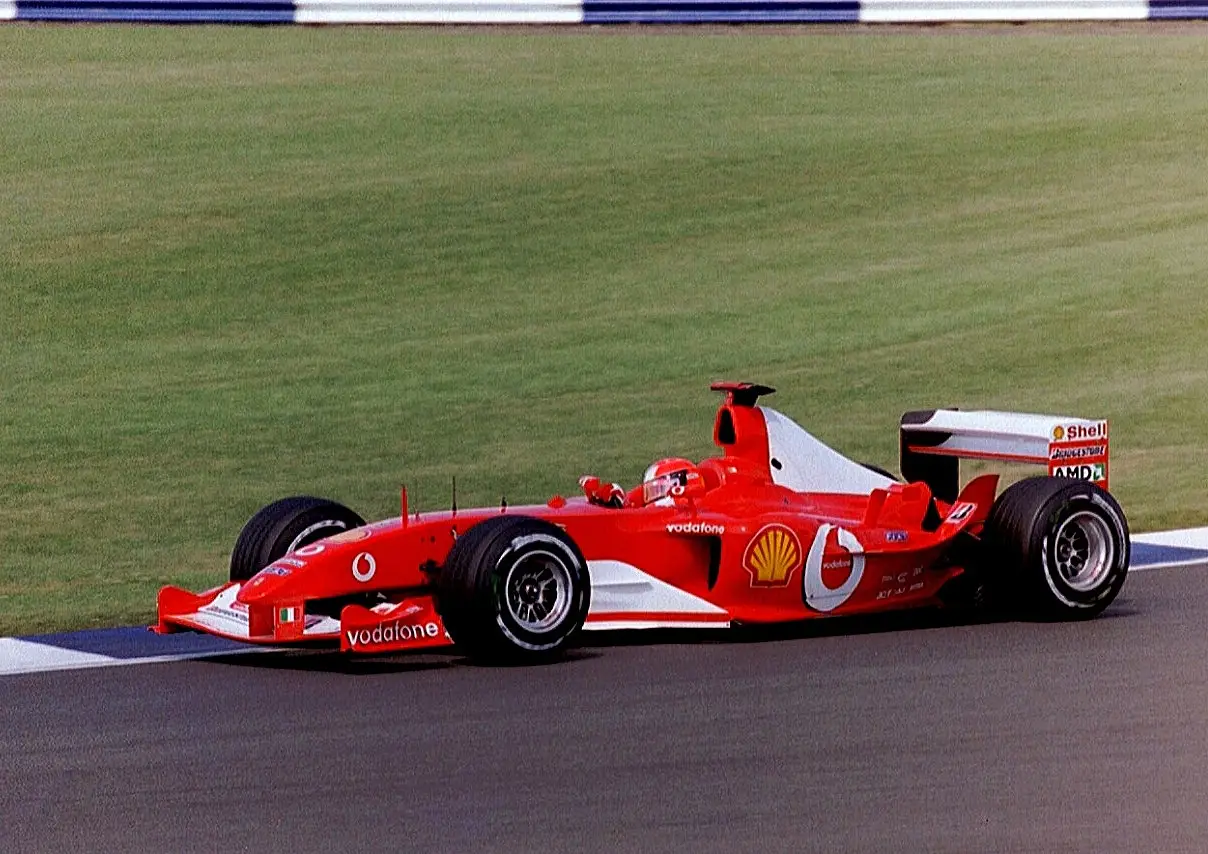 Michael Schumacher driving the Ferrari F2003-GA during the 2003 British Grand Prix