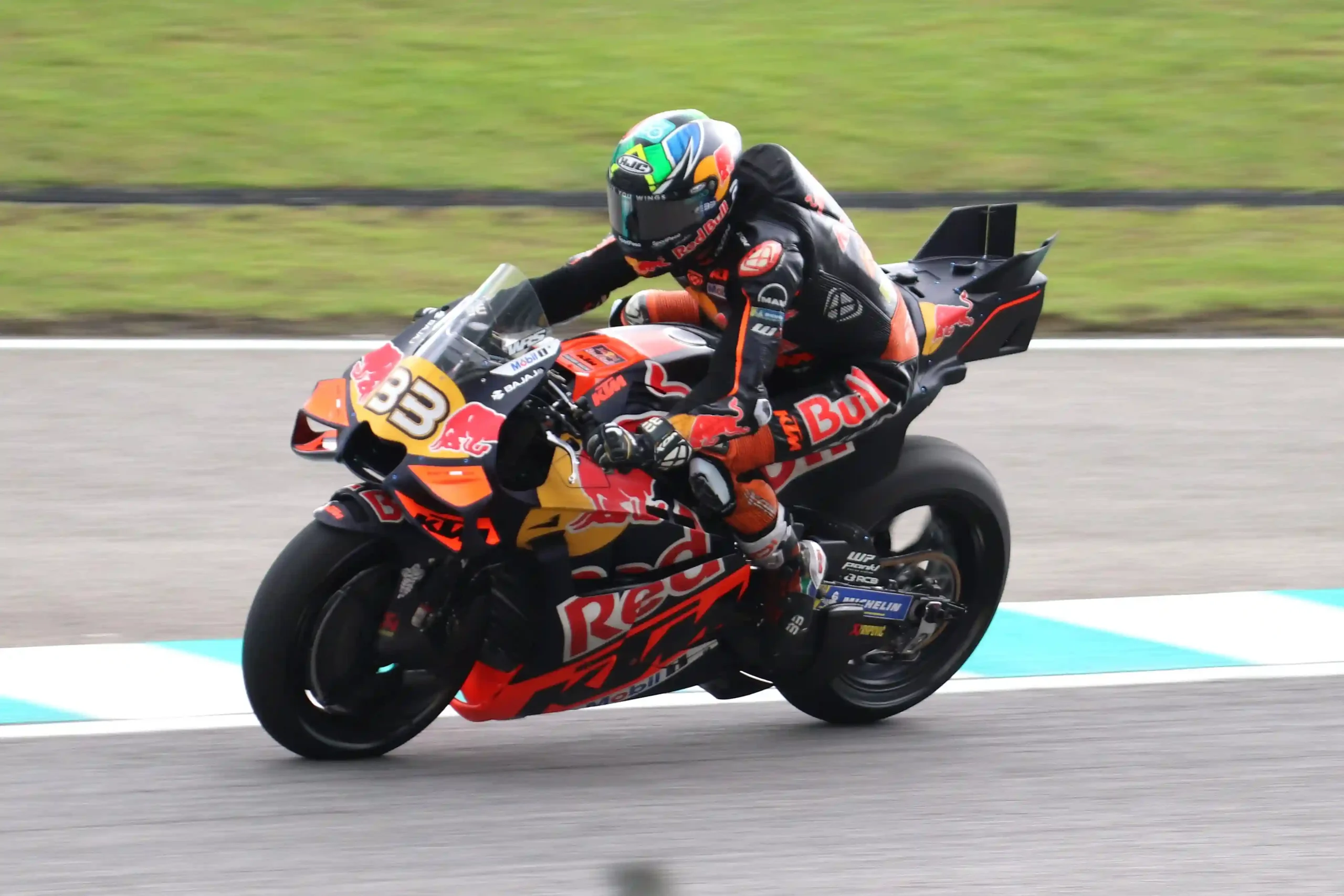 Brad Binder riding the KTM RC16 MotoGP motorcycle during the 2025 Malaysian Grand Prix
