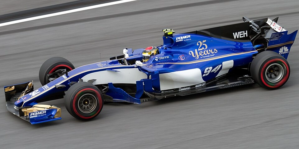 Sauber C36 Formula 1 car during a tire-only pit stop at the 2017 Canadian Grand Prix