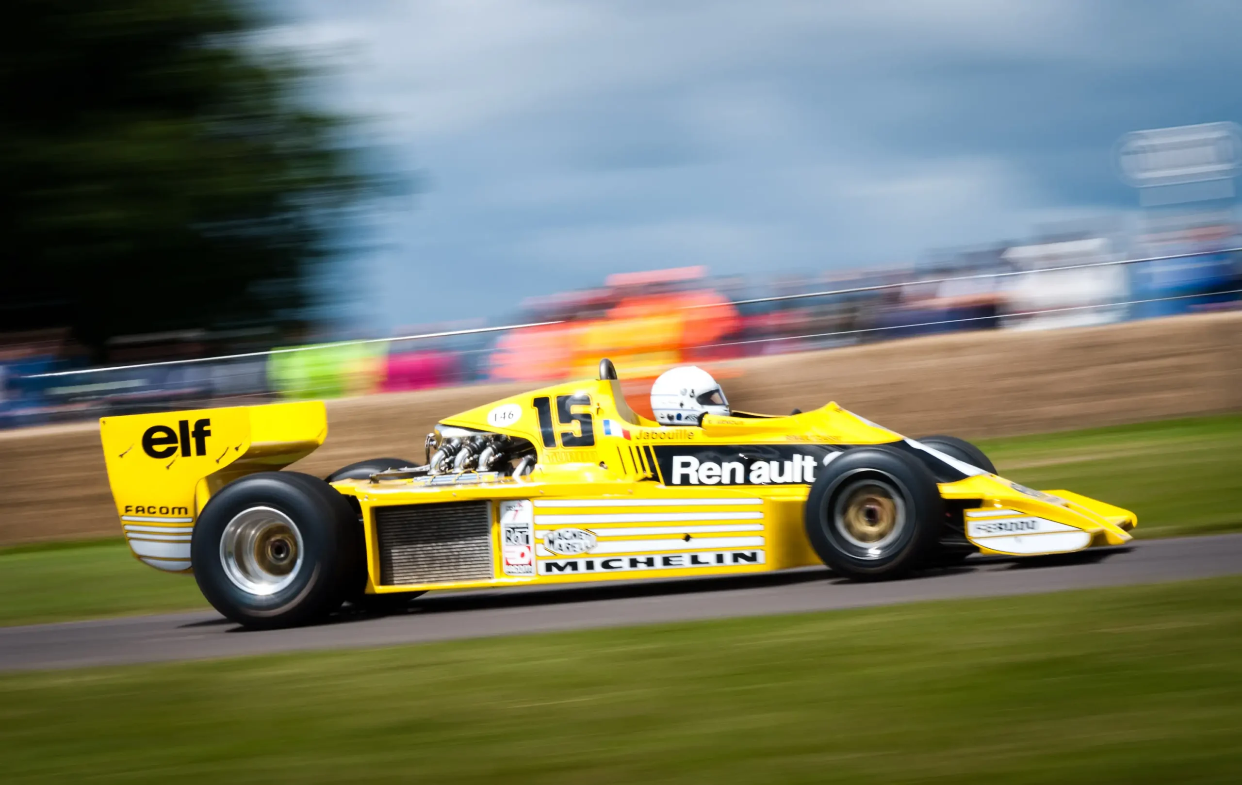 Historic Renault RS01 Formula 1 turbo car at the Goodwood Festival of Speed