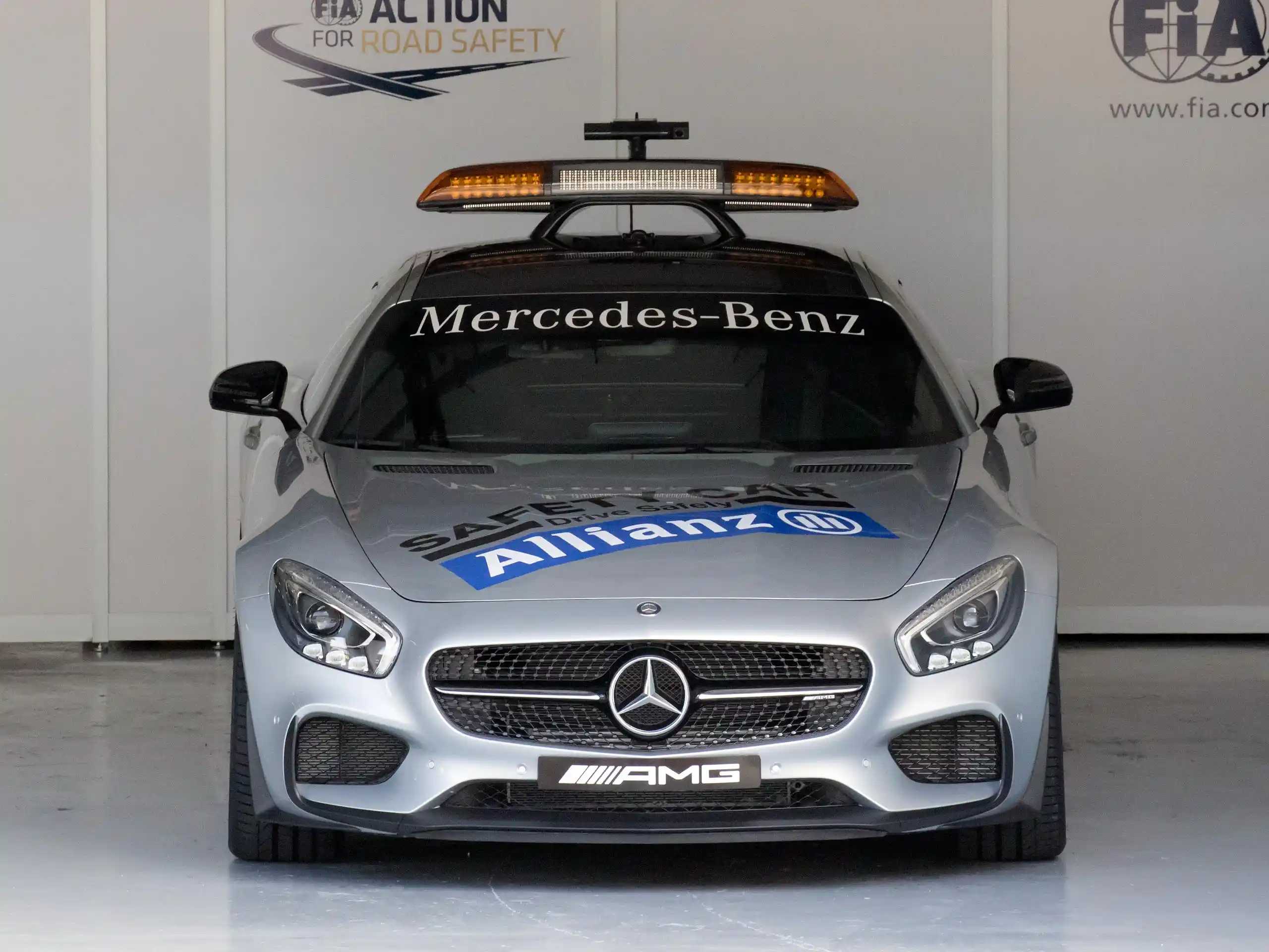 Mercedes Formula 1 Safety Car viewed from the front during the 2015 Malaysian Grand Prix weekend