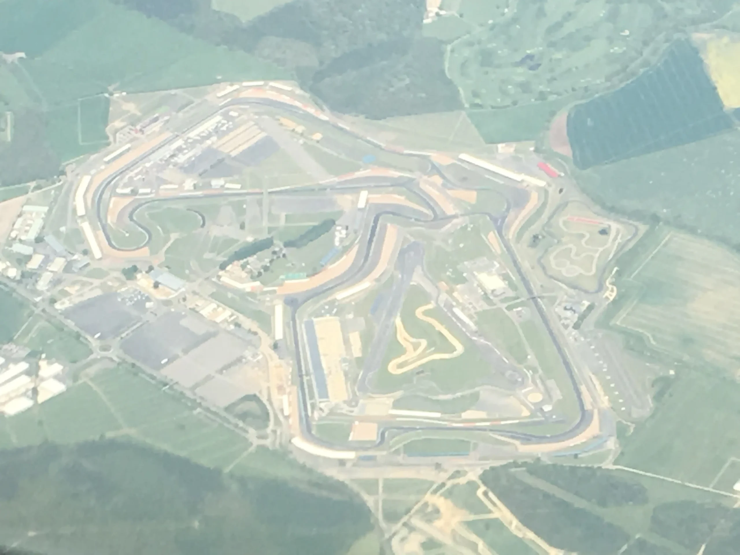 Aerial view of the permanent Silverstone racing circuit