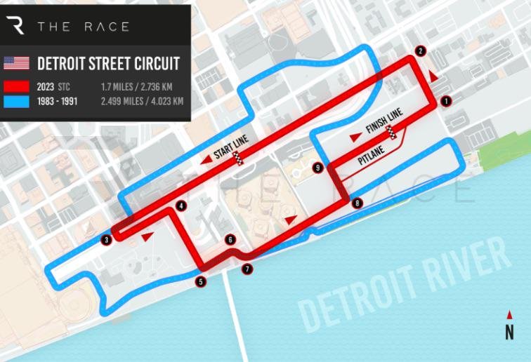 The Detroit Street Circuit during the 2026 Chevrolet Grand Prix