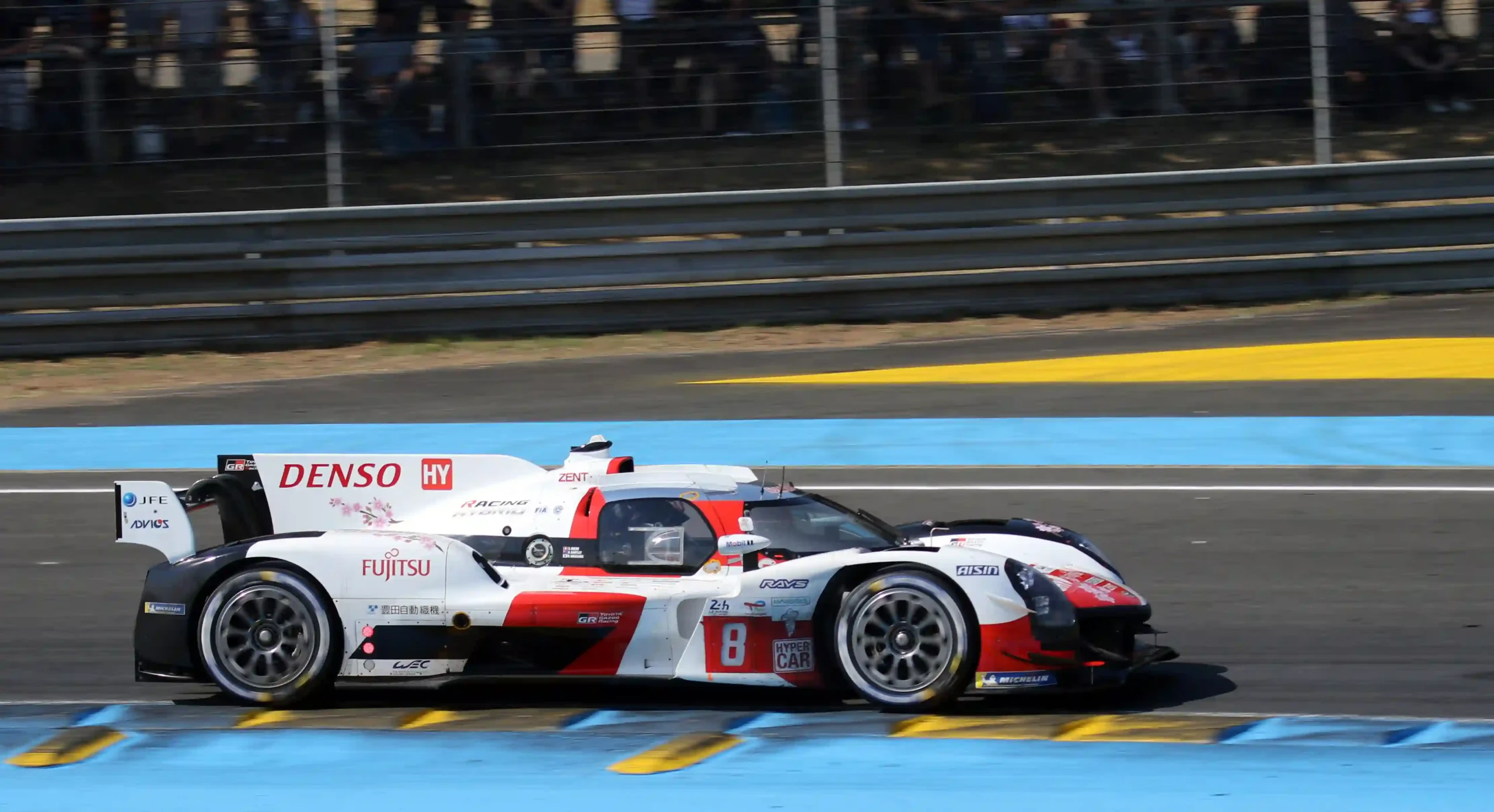 Toyota GR010 Hybrid entering Tertre Rouge during the 2023 24 Hours of Le Mans