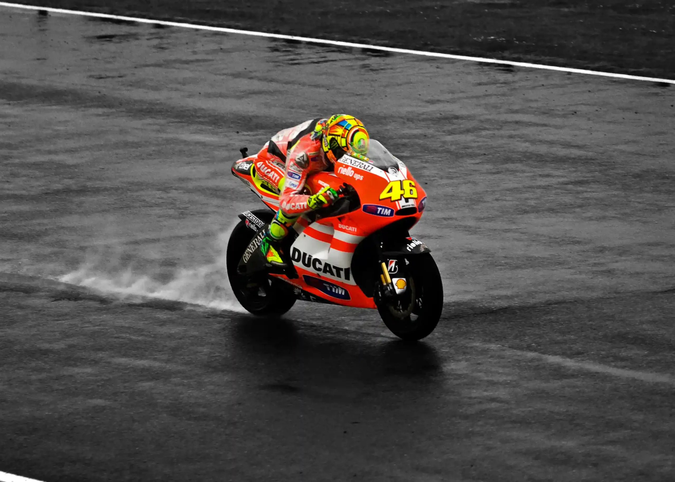 Valentino Rossi riding a Ducati during the 2011 British Grand Prix at Silverstone