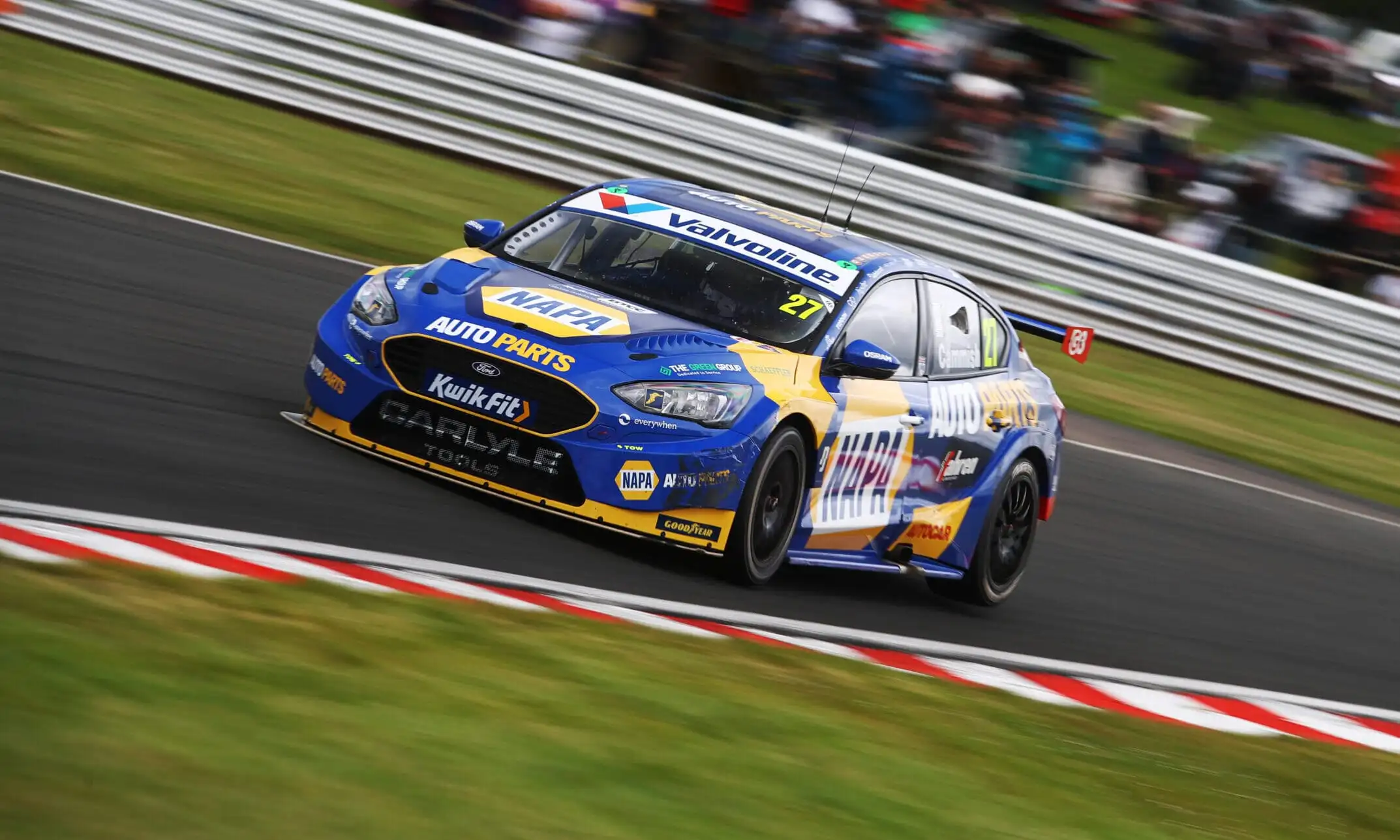 Dan Cammish driving the NAPA Racing UK Ford Focus during his 2026 Oulton Park winning weekend