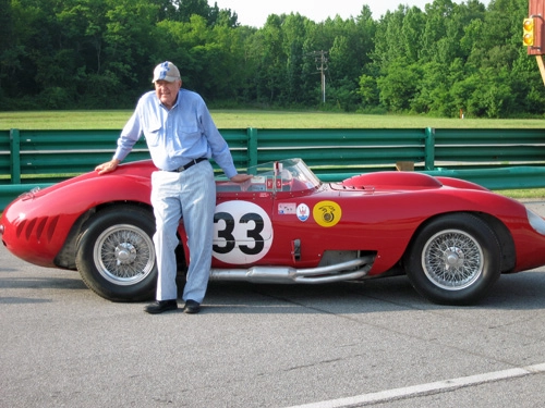 Carroll Shelby at Virginia International Raceway with a Maserati 450S