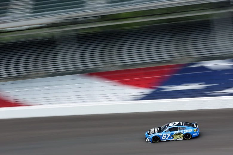Corey Heim drives during NASCAR Cup Series practice at Indianapolis Motor Speedway