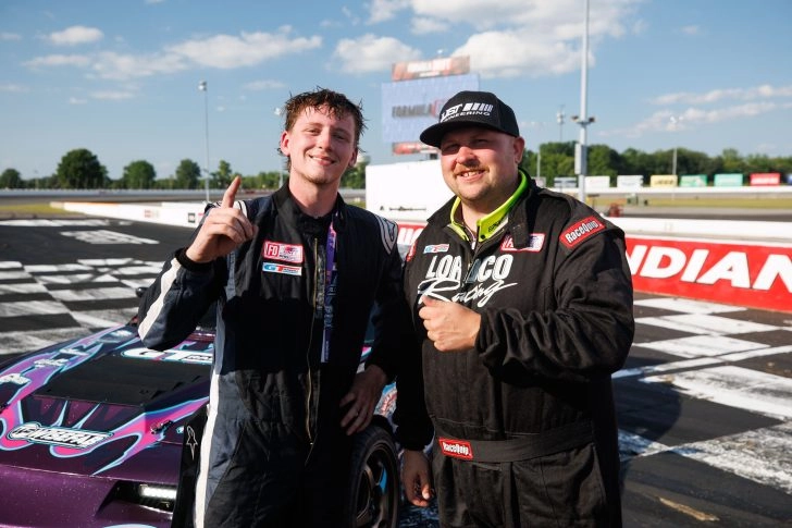 Jacob Duncan and Matt Rusiecki after the Formula DRIFT Indianapolis 2026 PROSPEC Seeding Bracket