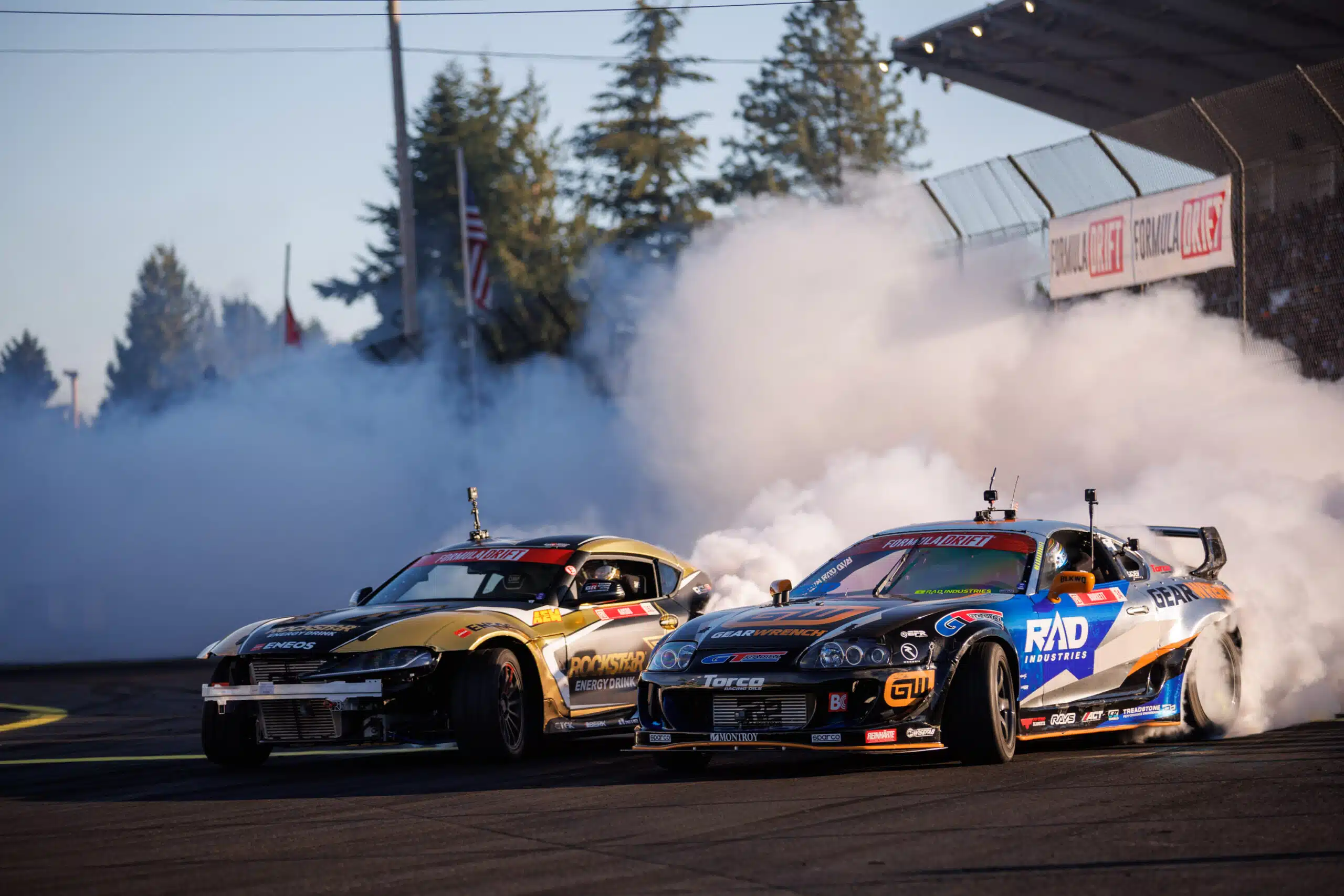 Formula DRIFT tandem action at Evergreen Speedway in Seattle