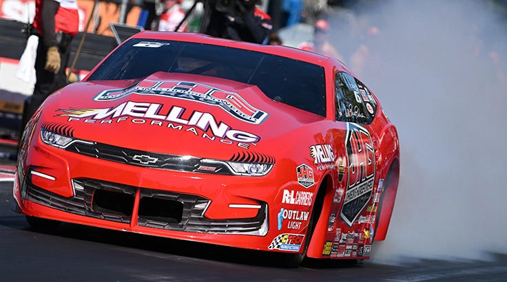 Erica Enders races during the Pro Stock quarterfinals at Pacific Raceways