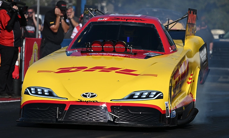 Funny Car racing at Pacific Raceways during the 2026 NHRA Northwest Nationals