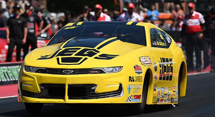 Jeg Coughlin Jr. competes during Pro Stock eliminations at the 2026 Northwest Nationals