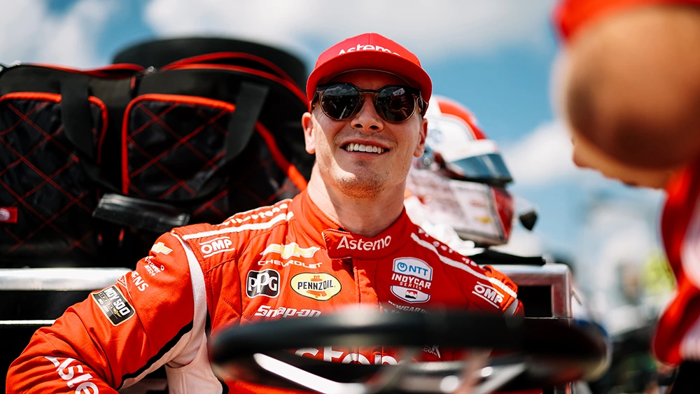 Josef Newgarden after qualifying second for the 2026 Nashville INDYCAR race