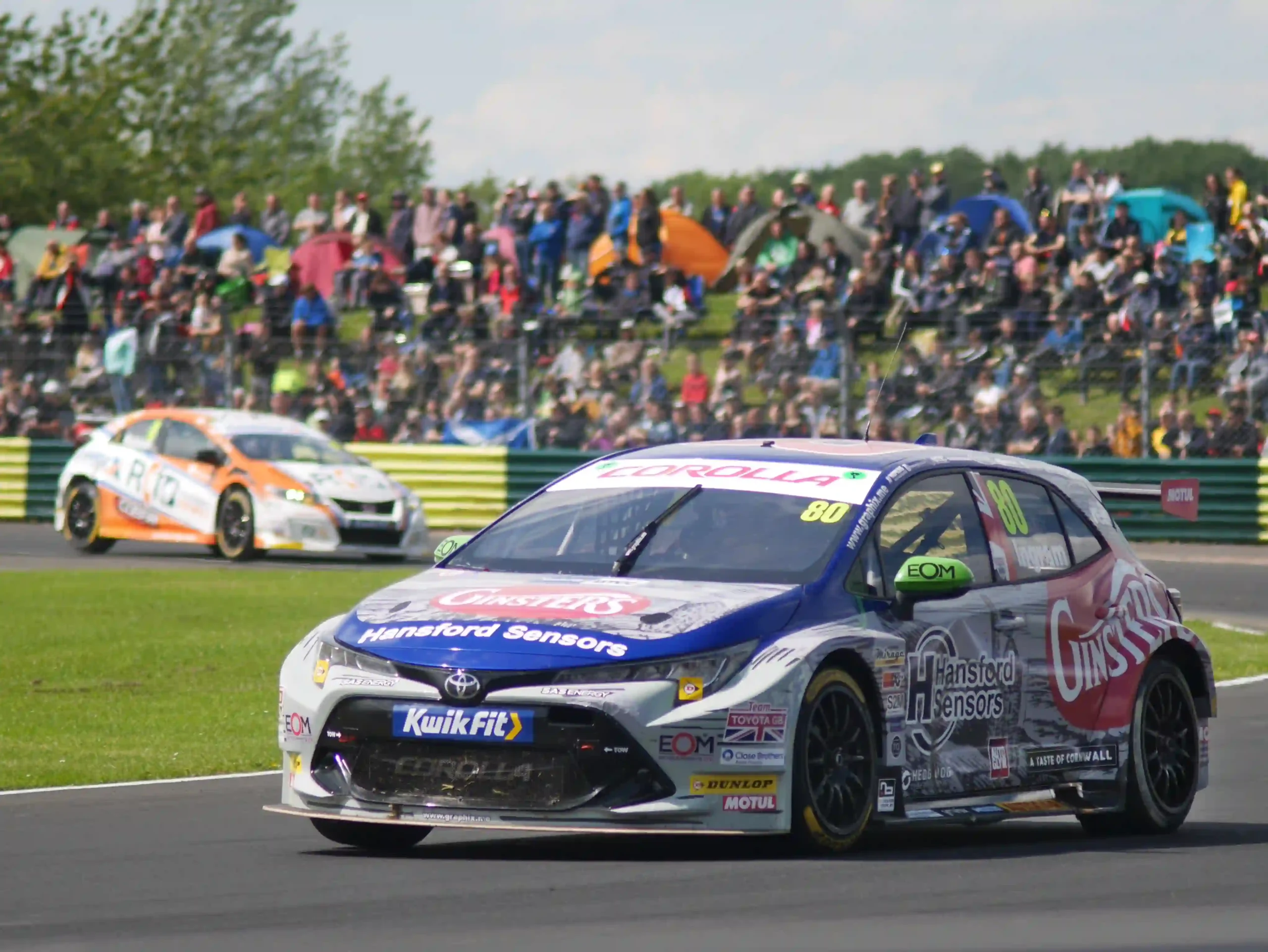 Tom Ingram driving a British Touring Car Championship Toyota Corolla