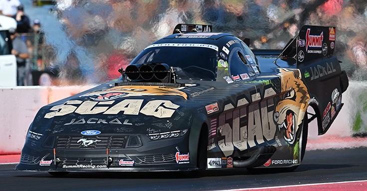 Daniel Wilkerson competes in the Funny Car Mission Challenge at Seattle