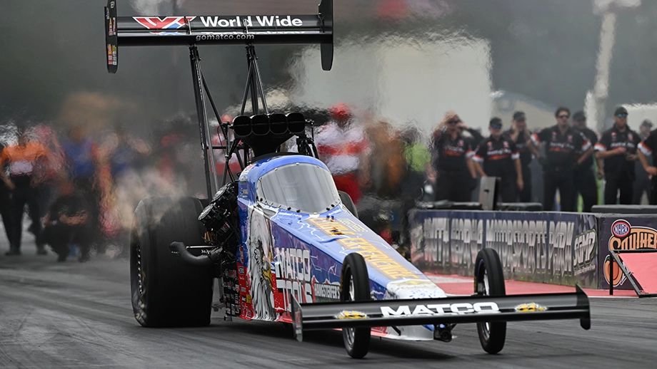 Antron Brown races in the Top Fuel Mission Challenge at Pacific Raceways